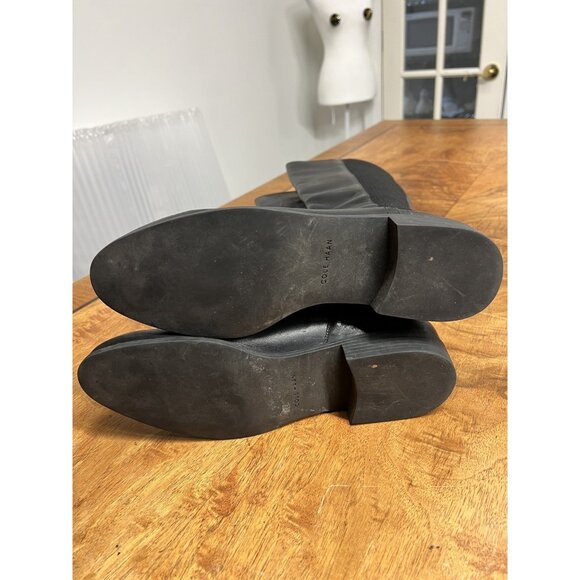 COLE HAAN Women’s 11 B W04181 Black Leather Riding Boots Tilley Stretch Calf - Picture 6 of 7